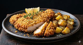 Chicken Cutlet With Roast Potatoes