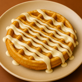 Gofre con chocolate blanco