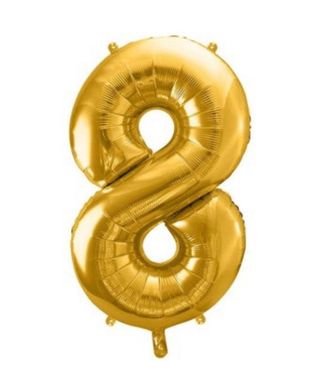 Cyferka 8 z helem ( żółta )