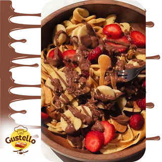 Pâte Pancake Façon Spaghetti aux Choco-Fruités