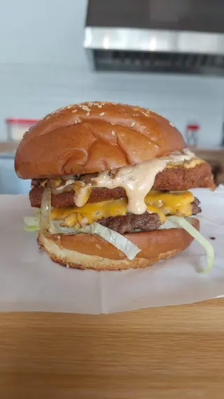 All For One Burger with  Fries
