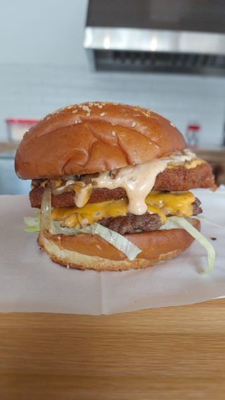 All For One Burger with  Fries