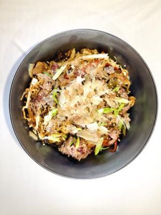 Yakisoba de llagostins.