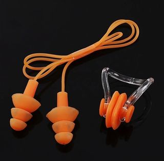 Ensemble Bouchon D'oreille Et Pince Nez Orange
