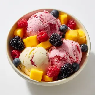 Cut Fruits with Ice-Cream