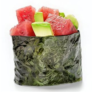 Gunkan atún, aguacate, teriyaki y arroz crujiente (1 ud.)