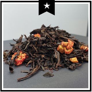 შავი ჩაი მარწყვით და ვაშლით