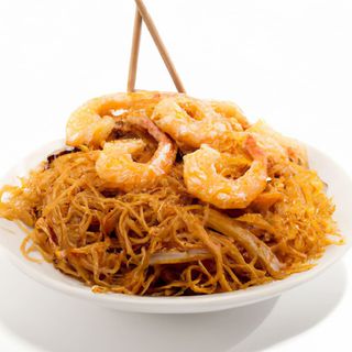 Fideos Chinos Salteados Con Gambas