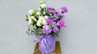 Flowerbox Eustoma i Goździki