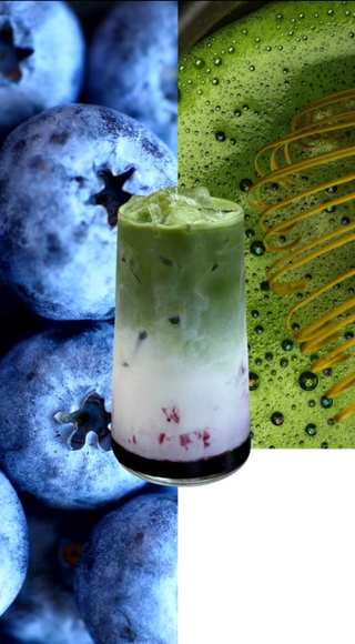 Iced matcha latte jagodowa