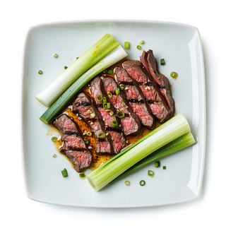 Plato De Ternera A La Plancha Con Puerros