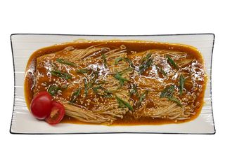 Грибы эноки с рисом