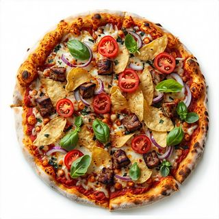 Pizza kebap con verdure