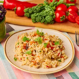 Orez cu ciuperci și legume