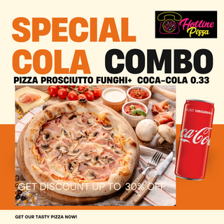 Prosciutto Funghi  + Coca-Cola 0.33 can