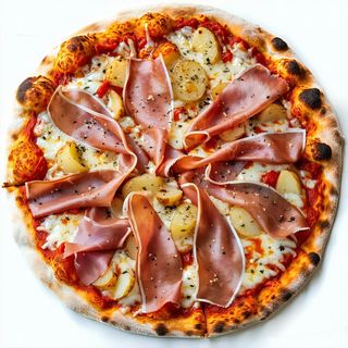 Pizzetta con prosciutto cotto e patate