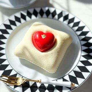 Cojín de chocolate, frambuesa y mascarpone