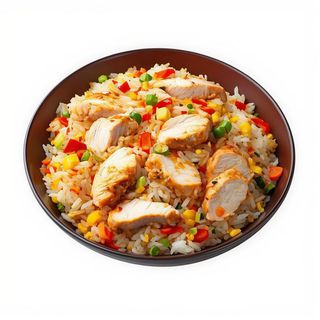 Arroz frito con pollo