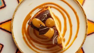 Tarta queso con dulce de leche