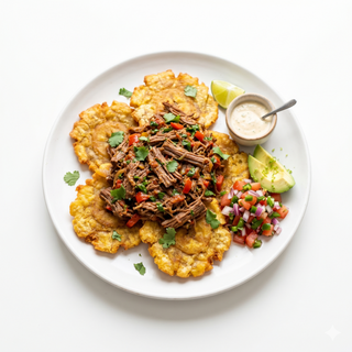 Patacón Con Carne Asada