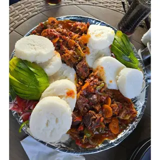 Posho & Fried Beef Platter