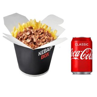 Menú Box kebab  (con salsa turca) + bebida 