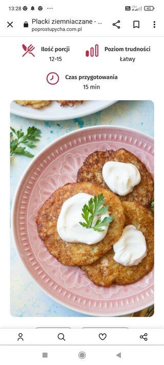 Placki ziemniaczane ze śmietaną 