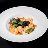 Gamberetti con verdure miste