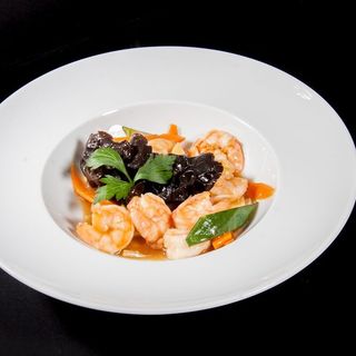 Gamberetti con verdure miste