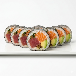 Futo Maki De Atún Salmón Y Aguacate