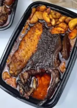 Ewa Agoyin With Turkey And Plantain