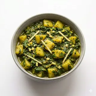 104. Patatas Y Espinacas Cocinado Con Jengibre