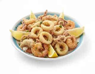 Frittura di calamari, gamberi e moscardini
