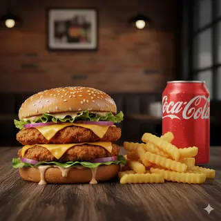 Menu chicken burger doppio