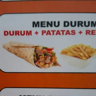 Menu durum sólo carne pollo.