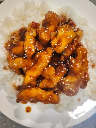 Kisla Slatko ljuto piletina i pirinač——W