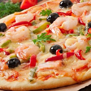 PIZZA DE CAMARAO/GAMBAS medio