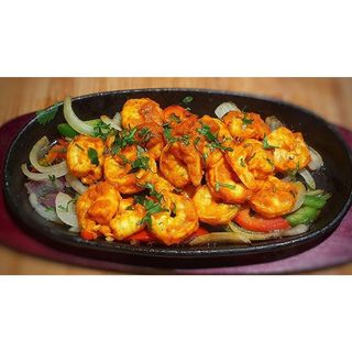Sizzling prawns
