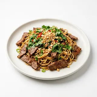 Fideos Mezclados Con Ternera
