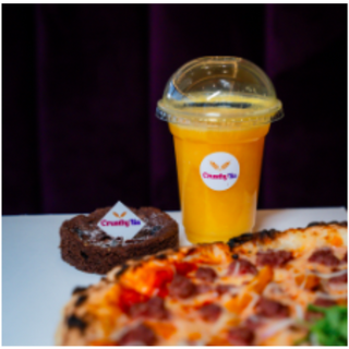  Mini Pizza + Jus + Dessert   