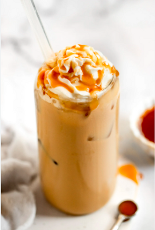 Iced caramel latte
