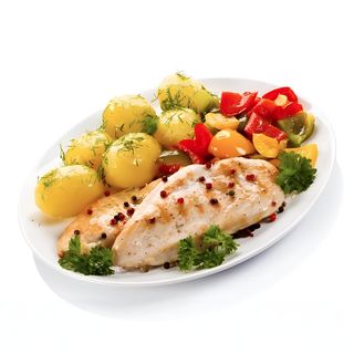 Filet z kurczaka z ziemniakami z surówką