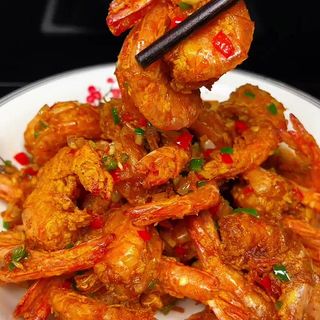 92 Gambas con salsa pimiento