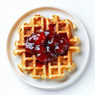Waffle con marmellata di ciliegie