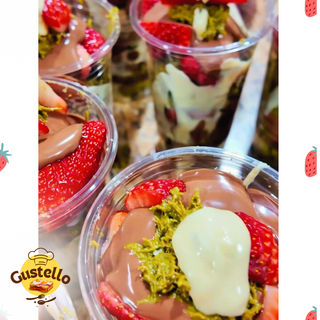 Coupe Fraise & Kunafa au Nutella et Chocolat Blanc