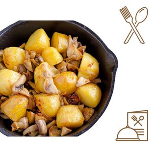 Patata Frita con Champiñones