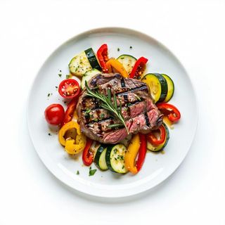 Misto di carne alla piastra con verdure