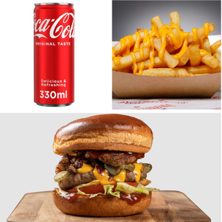 Американски бургер + Пържени картофки  + Coca-Cola