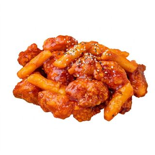 Pollo Frito Coreano Y Tteokbokki