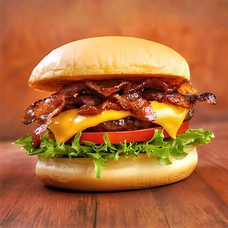 Хамбургер с бекон и кашкавал (350г)